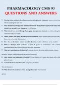 PHARMACOLOGY CMS 90 QUESTIONS AND ANSWERS PHARMACOLOGY CMS 90 QUESTIONS AND ANSWERS