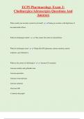 ECPI Pharmacology Exam 3:  Cholinergics/Adrenergics Questions And  Answers