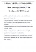 Urban Planning 100 FINAL EXAM Questions with 100% Correct