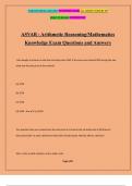 ASVAB - Arithmetic Reasoning/Mathematics Knowledge Exam Questions and Answers