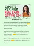 2021 United HealthCare - Ethics and Compliance Exam Review/ Q&A.