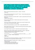 LOW ANGLE ROPE RESCUE OPERATIONAL EXAM QUESTIONS AND CORRECT DETAILED ANSWERS WITH RATIONALES (VERIFIED ANSWERS) ALREADY GRADED A+ 