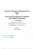 Solution Manual and Test Bank - for Assessment Procedures for Counselors and Helping Professionals 9th Edition by Carl Sheperis, Robert Drummond, Karyn Jones, All Chapters included |Complete Guide A+ 