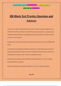 HR Block Test Practice Questions and Answers