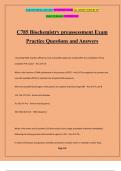 C785 Biochemistry preassessment Exam Practice Questions and Answers