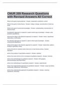 CNUR 209 Research Questions with Revised Answers All Correct 