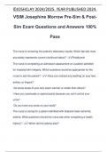 VSIM Josephine Morrow Pre-Sim & PostSim Exam Questions and Answers 100% Pass