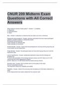 CNUR 209 Midterm Exam Questions with All Correct Answers