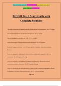 BIO 301 Test 1 Study Guide with Complete Solutions