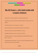 Bio 353 Exam 1 – ASU Study Guide with Complete Solutions