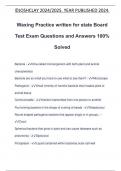 Waxing Practice written for state Board Test Exam Questions and Answers 100% Solved