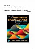 Test Bank - for Assessment in Special Education: A Practical Approach 6th Edition by Roger A. Pierangelo, George A. Giuliani, All Chapters |Complete Guide A+