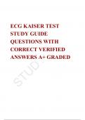 ECG KAISER TEST STUDY GUIDE QUESTIONS WITH CORRECT VERIFIED ANSWERS