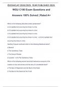 WGU C100 Exam Questions and Answers 100% Solved | Rated A+