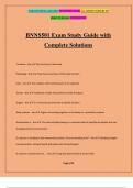 BNNS501 Exam Study Guide with Complete Solutions