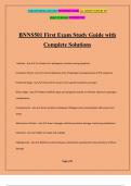 BNNS501 First Exam Study Guide with Complete Solutions