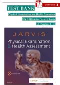 TEST BANK For Physical Examination and Health Assessment 8th Edition, by Carolyn Jarvis, Verified Chapters 1 - 32, Complete Newest Version