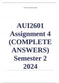 AUI2601 Assessment 4 Full Solutions Semester 2 2024 ;100 % TRUSTED workings, Expert Solved, Explanations and Solutions.... 