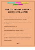 TDLR TEST ESTHETICS PRACTICE QUESTIONS AND ANSWERS