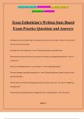 Texas Esthetician's Written State Board Exam Practice Questions and Answers