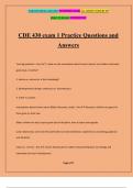 CDE 430 exam 1 Practice Questions and Answers