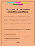 CSNN-Classes 1 & 2 Macronutrients Practice Questions and Answers