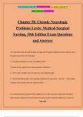 Chapter 58: Chronic Neurologic Problems Lewis: Medical-Surgical Nursing, 10th Edition Exam Questions and Answers