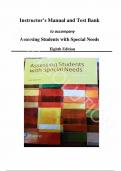 Solution Manual and Test Bank for Assessing Students with Special Needs 8th Edition by James McLoughlin, Rena Lewis, All Chapters |Complete Guide A+