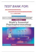 TEST BANK FOR: stahl's essential psychopharmacology: neuroscientific basis and practical applications 5th edition (by stephen m. stahl)latest Update.  