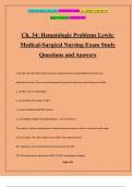 Ch. 34: Hematologic Problems Lewis: Medical-Surgical Nursing Exam Study Questions and Answers