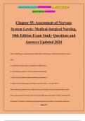 Chapter 55: Assessment of Nervous System Lewis: Medical-Surgical Nursing, 10th Edition Exam Study Questions and Answers Updated 2024