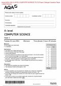  ACTUAL 2024  AQA A LEVEL COMPUTER SCIENCE 7517 / 2 MERGED QUESTION PAPER +MARKING SCHEME 