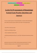 Lewis Ch 29 Assessment of Hematologic System Exam Practice Questions and Answers