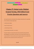 Chapter 57: Stroke Lewis: Medical- Surgical Nursing, 10th Edition Exam Practice Questions and Answers