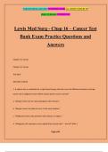 Lewis Med Surg - Chap 16 – Cancer Test Bank Exam Practice Questions and Answers