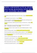 Bundle For ROPES AND KNOTS ACTUAL EXAM TEST BANK QUESTIONS WITH 100% PASS ANSWERS GRADED A+