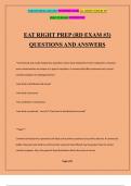 EAT RIGHT PREP (RD EXAM #3) QUESTIONS AND ANSWERS