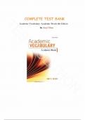 Test Bank for Academic Vocabulary: Academic Words 6th Edition by Amy Olsen, All Chapters 1-26 |Complete Guide A+