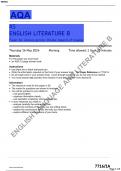 AQA-7716-1A-ENGLISH LITERATURE B QUESTION PAPER AND MARK SCHEME PAPER 1A COMBINED:Literary genres: Drama: Aspects of tragedy-AS LEVEL-16May24