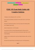 EXSC 191 Exam Study Guide with Complete Solutions