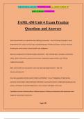 FAML 430 Unit 4 Exam Practice Questions and Answers