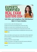 UHC Ethics and Compliance Test 2020 Review/ Q&A/ A+ Score Solution.