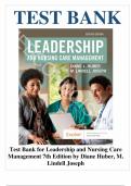 Test Bank for Leadership and Nursing Care Management 7th Edition by Diane Huber, M. Lindell Joseph