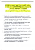 GIA Diamonds and Diamond Grading Final Exam (2024/2025) Questions with  Correct Detailed Solutions Already Graded A+ <Latest Version>