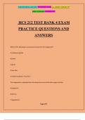 HCS 212 TEST BANK 4 EXAM PRACTICE QUESTIONS AND ANSWERS