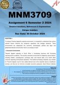 MNM3709 Assignment 4  (COMPLETE ANSWERS) Semester 2 2024 - DUE 30 October 2024