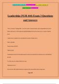 Leadership (NUR 444) Exam 3 Questions and Answers