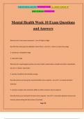 Mental Health Week 10 Exam Questions and Answers