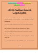 MGT 411 Final Study Guide with Complete Solutions