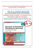 Test Bank for Success in Practical/Vocational Nursing 10th Edition, by Janyce L. Carroll, Lisa Collier, All Chapters 1-19 included Graded A +